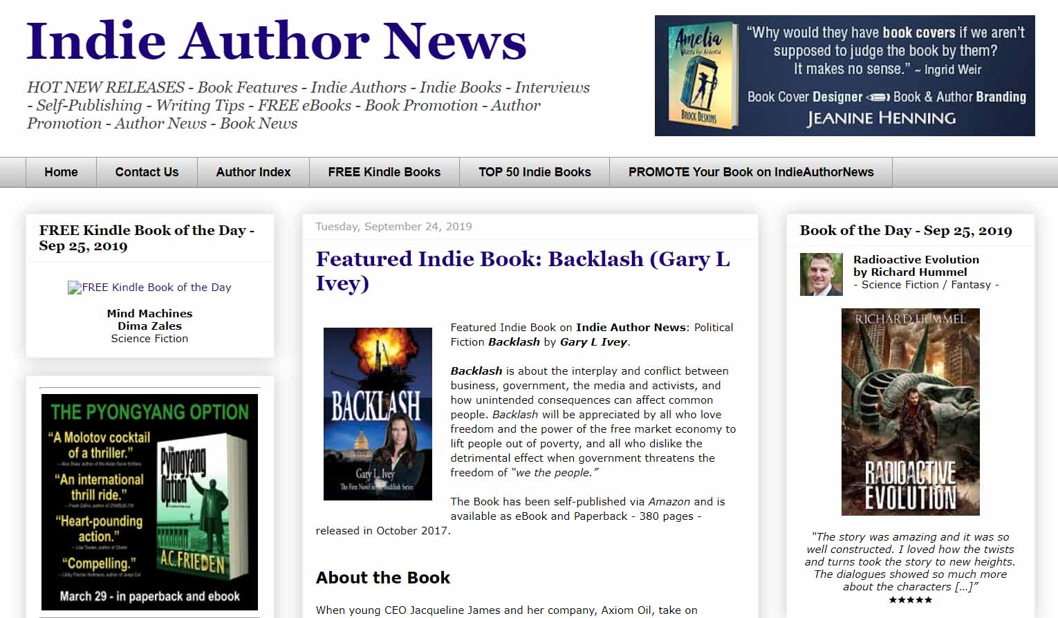 Indie Author News - Backlash